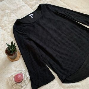 Elle Dotted Flared Sleeve Blouse